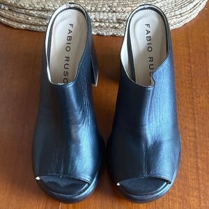 Fabio Rusconi Black Leather Mules